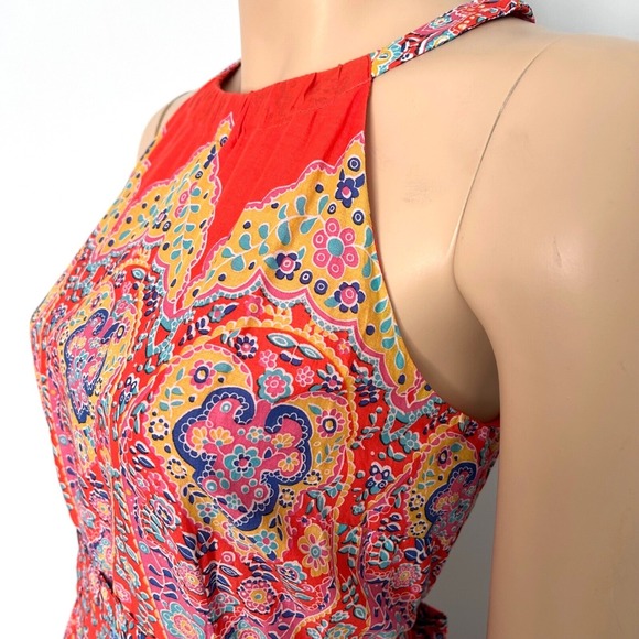 Talbots Tiered Halter Maxi Dress Medallion Casual Boho Summer Dress Size 2 - Picture 6 of 10